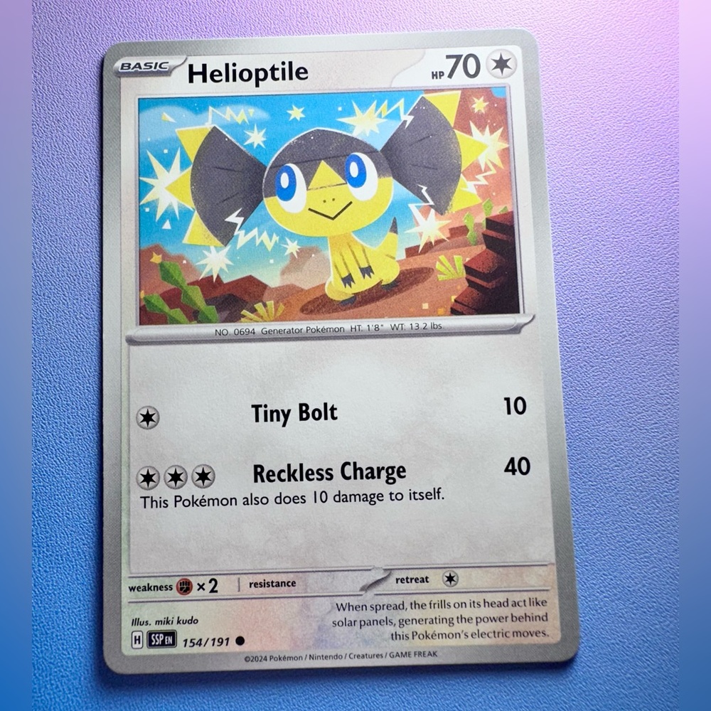 helioptile - 154/191 (common) — pokemon: surging sparks